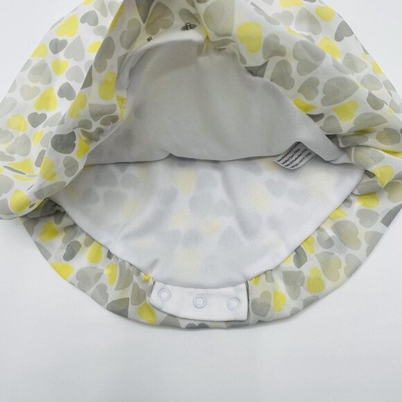 Cuddle Bear Collection Baby Girls 3M Heart Print Chiffon Romper One Piece 2181 - Picture 3 of 5